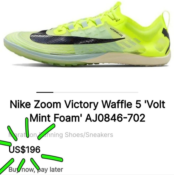 NEW Nike Zoom Victory XC Vaporweave Waffle 5 Volt Mint Foam Running Shoes Size 6 - Picture 11 of 12